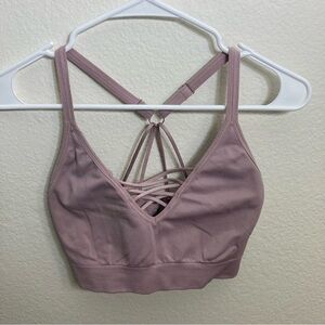 Velocity Strappy Sports Bra - Pink - Size Medium